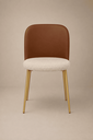 Ver imagem 1 de Cadeira Elegance Ayla Base de Ferro Diversas Cores Jantar Penteadeira Salão Recepção - Corino Marrom