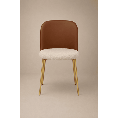 Cadeira Elegance Ayla Base de Ferro Diversas Cores Jantar Penteadeira Salão Recepção - Corino Marrom