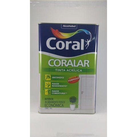 Tinta Coralar Acrílica Fosca Econônica Uso Interno 18 Litr