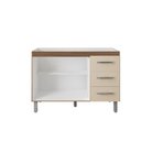 Ver imagem 4 de Balcão 120cm Bianca 02 Portas e 03 Gavetas com Pia e Cuba Ghelplus Savana Off White Moblis