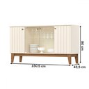 Ver imagem 4 de Balcão Buffet Bali 4 Portas Ripado com Vidro Off White/nature - Henn