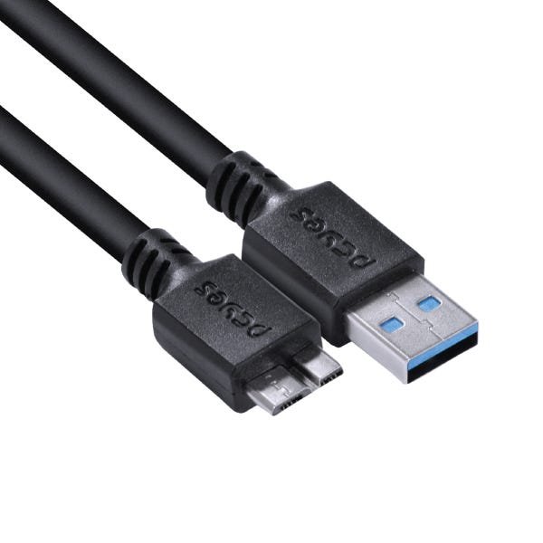 CABO PARA HD EXTERNO USB A 3.0 MACHO PARA MICRO USB B 3.0 (10 PINOS) MACHO 28AWG PURO COBRE 1 METRO  - 5