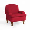 Conjunto Poltrona Vovó Lucy Decorativa com Puff Ana Suede Vermelho - 2