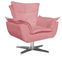 Ver imagem 2 de Kit Namoradeira e 2 Poltronas Giratórias Cromada Opla Suede Rose - Ibiza