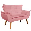 Ver imagem 3 de Kit Namoradeira e 2 Poltronas Giratórias Cromada Opla Suede Rose - Ibiza