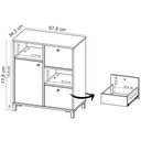 Ver imagem 5 de Balcão para Escritório Home Office Multiuso Asgard A02 Carvalho Branco Grafito - Lyam Decor