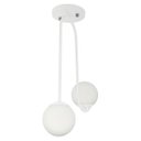 Ver imagem 3 de Luminária Lustre Aro Jabuticaba 2 Globos de Vidro Branco