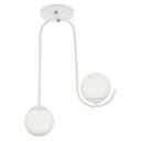 Ver imagem 1 de Luminária Lustre Aro Jabuticaba 2 Globos de Vidro Branco