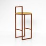 Banqueta Alta Lumena Quadrada Industrial Base Bronze Suede Amarelo - 4
