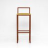 Banqueta Alta Lumena Quadrada Industrial Base Bronze Suede Amarelo - 3