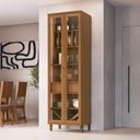 Ver imagem 1 de Cristaleira Fidelitá Barcelona com Led 2 Portas com Vidro 1 Gaveta 70cm Freijó