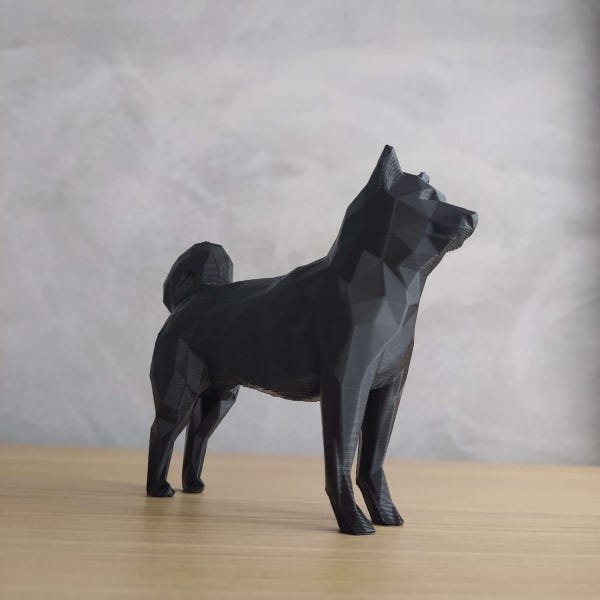 Shiba Inu Geometrico Decorativo - Preto