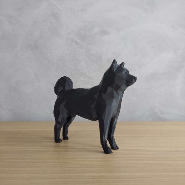 Shiba Inu Geometrico Decorativo - Preto - 3