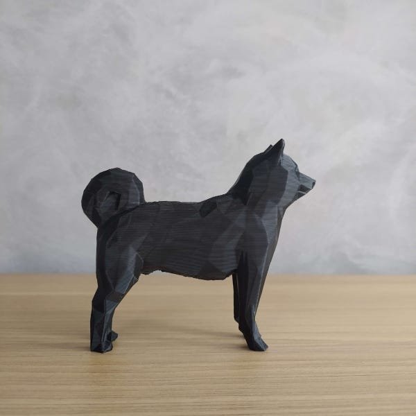 Shiba Inu Geometrico Decorativo - Preto - 2