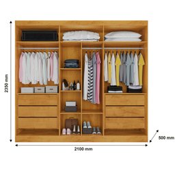 Guarda Roupa Oslo 6 Portas 6 Gavetas com Espelho Mdf - Mademarcs - 4