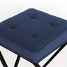 Banqueta Alta Tokyo Quadrado Base de Ferro Preto Suede Azul Marinho - 3