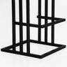 Banqueta Alta Tower Quadrada Industrial Base Preto Suede Crepe - 4