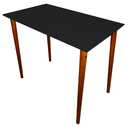 Ver imagem 2 de Mesa Aparador Escrivaninha Retangular Preto MDF Pé Palito Altura 75cm