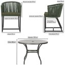Ver imagem 2 de Mesa com 6 Cadeiras de Jantar Roma 120cm e Noronha em Alumínio Preto Corda Náutica Estofado 13 Trama