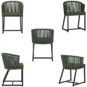 Ver imagem 5 de Mesa com 6 Cadeiras de Jantar Roma 120cm e Noronha em Alumínio Preto Corda Náutica Estofado 13 Trama