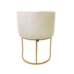 Cadeira Poltrona Decorativa Luxo Zoe Tecido Bouclé Base de Metal Dourado Fosco Kit 2 Peças Poltronas - 4