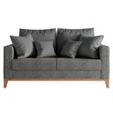 Ver imagem 2 de Sofá 2 Lugares Beny Base de Madeira Linho Cinza Harpia Decor