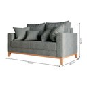 Ver imagem 3 de Sofá 2 Lugares Beny Base de Madeira Linho Cinza Harpia Decor