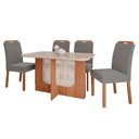 Ver imagem 1 de Conjunto Mesa Louise 1,30 com 4 Cadeiras Paola Wood Cinamomo/off/mad/joli