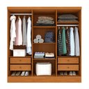 Ver imagem 3 de Guarda-roupa Casal Bariloche 6 Portas 4 Gavetas Cinamomo/off White - Tcil Móveis