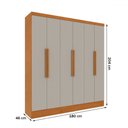 Ver imagem 4 de Guarda-roupa Casal Bariloche 6 Portas 4 Gavetas Cinamomo/off White - Tcil Móveis