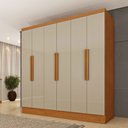 Ver imagem 1 de Guarda-roupa Casal Bariloche 6 Portas 4 Gavetas Cinamomo/off White - Tcil Móveis