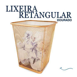 Lixeira Cesto Lixo Escritório Quarto Retangular Dourado Ouro 12l - 2
