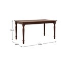 Ver imagem 3 de Mesa de Jantar Retangular 160cm para 6 Lugares 100% Madeira Maciça Rubi Marrom/Café