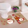 Jogo de Tapete para Banheiro Natalino Noel e Ajudantes Capa de Almofada - 2