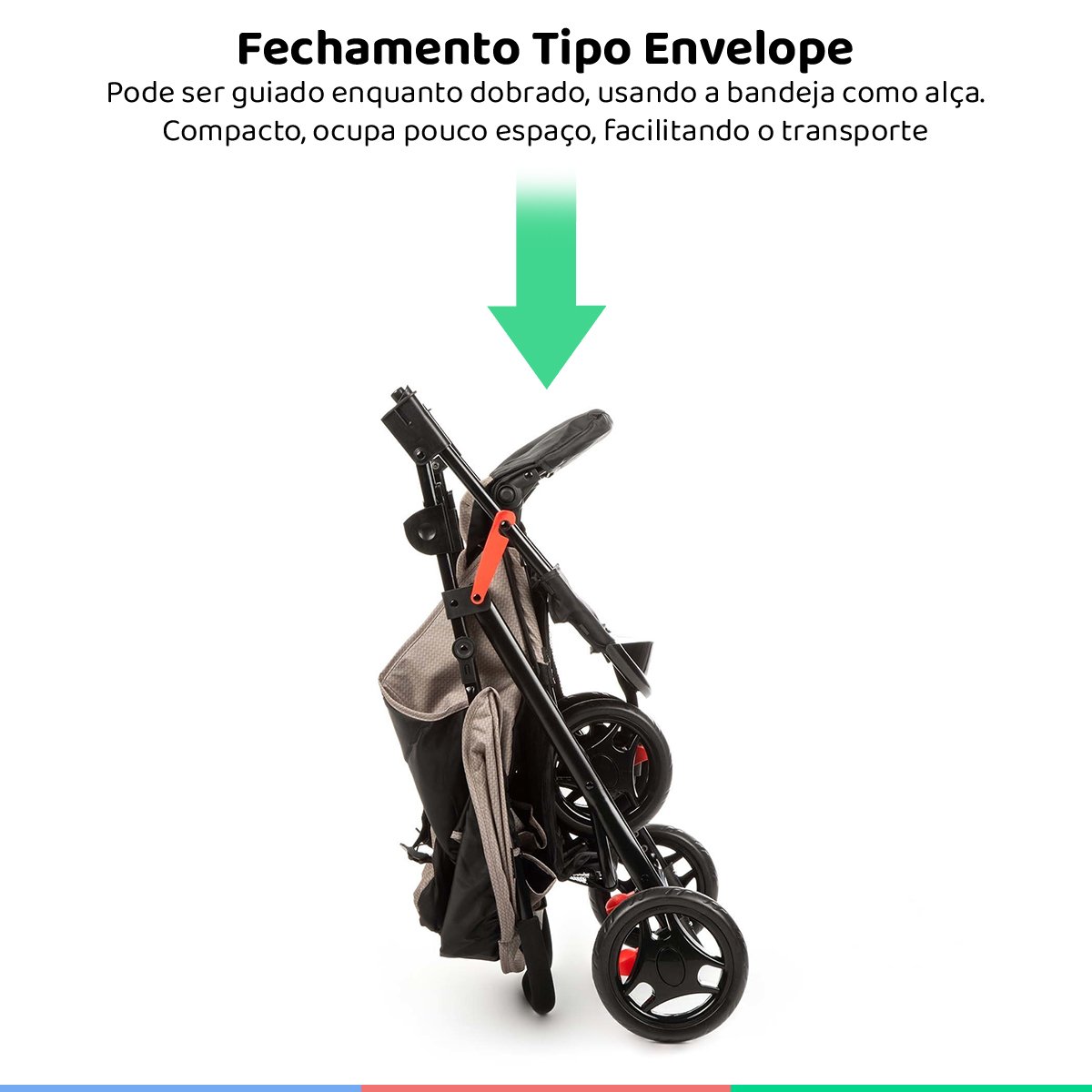 Kit Carrinho Bebê 3 Rodas Reclinável Até 15kg Delta Trio PRO Bege Grid + Bebê Conforto + Base - 7