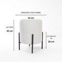 Ver imagem 2 de Kit 02 Puff Siena 45cm Decorativo Puffe Banqueta Tecido Linho