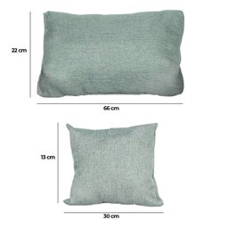 Kit 2 Poltrona Sofa Benny Linho Bege com Almofada Base de Madeira Castanho - arkell - 8