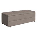 Ver imagem 1 de Calçadeira Baú Sapateira Casal Queen 160cm Ayla Suede Capitonê - Estopar Ayla 160cm Suede Cappuccino