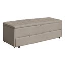 Ver imagem 6 de Calçadeira Baú Sapateira Casal Queen 160cm Ayla Suede Capitonê - Estopar Ayla 160cm Suede Cappuccino