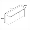 Ver imagem 3 de Buffet Moderno com Gaveta e Portas MDF Preto Madrid