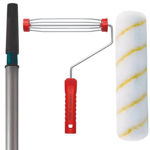 Cabo Ajustável 3m+ Suporte Garfo Gaiola 23cm + Rolo Antigota em Poliamida 23cm 10mm