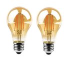 Ver imagem 1 de Kit 2x Lâmpada Filamento Led A60 Retrô Vintage Âmbar Bivolt