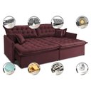 Ver imagem 3 de Sofá Sem Caixa Retrátil Reclinável 2.50m Cama inBox Versátil com Pillow Top e Molas Velusoft Vinho