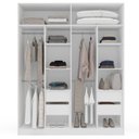 Ver imagem 5 de Guarda-Roupa Casal 4 Portas com Espelho Madrid Branco