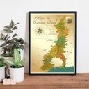 Ver imagem 2 de Quadro Decorativo Mapa Estrada Real 24x18cm:Madeira preta