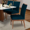 Ver imagem 3 de Kit 8 Cadeiras Decorativa Leticia Veludo Azul Marinho