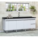 Ver imagem 2 de Gabinete para Cozinha 1,94 M em Mdf com 6 Pés Resistente:branco