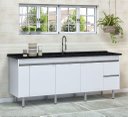 Ver imagem 2 de Gabinete para Cozinha 1,94 M em Mdf com 6 Pés Resistente:branco