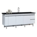 Ver imagem 1 de Gabinete para Cozinha 1,94 M em Mdf com 6 Pés Resistente:branco