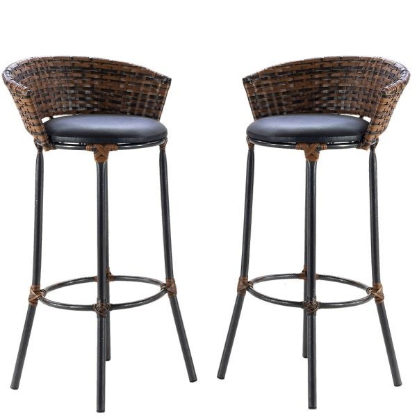 Conjunto de 2 Banquetas Charme para Área Gourmet, Bar, Balcão, Bancada, Varanda, Sacada Argila 03 - 1